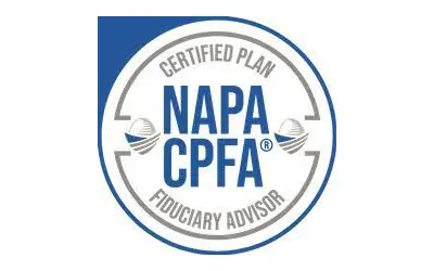 A certified plan fiduciary advisor seal.